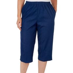Alfred Dunner Womens 19 in. Solid Classic Studio Capris