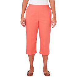 Alfred Dunner Womens Solid Capris