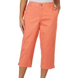 Womens 20 in. Solid Pocket Capris