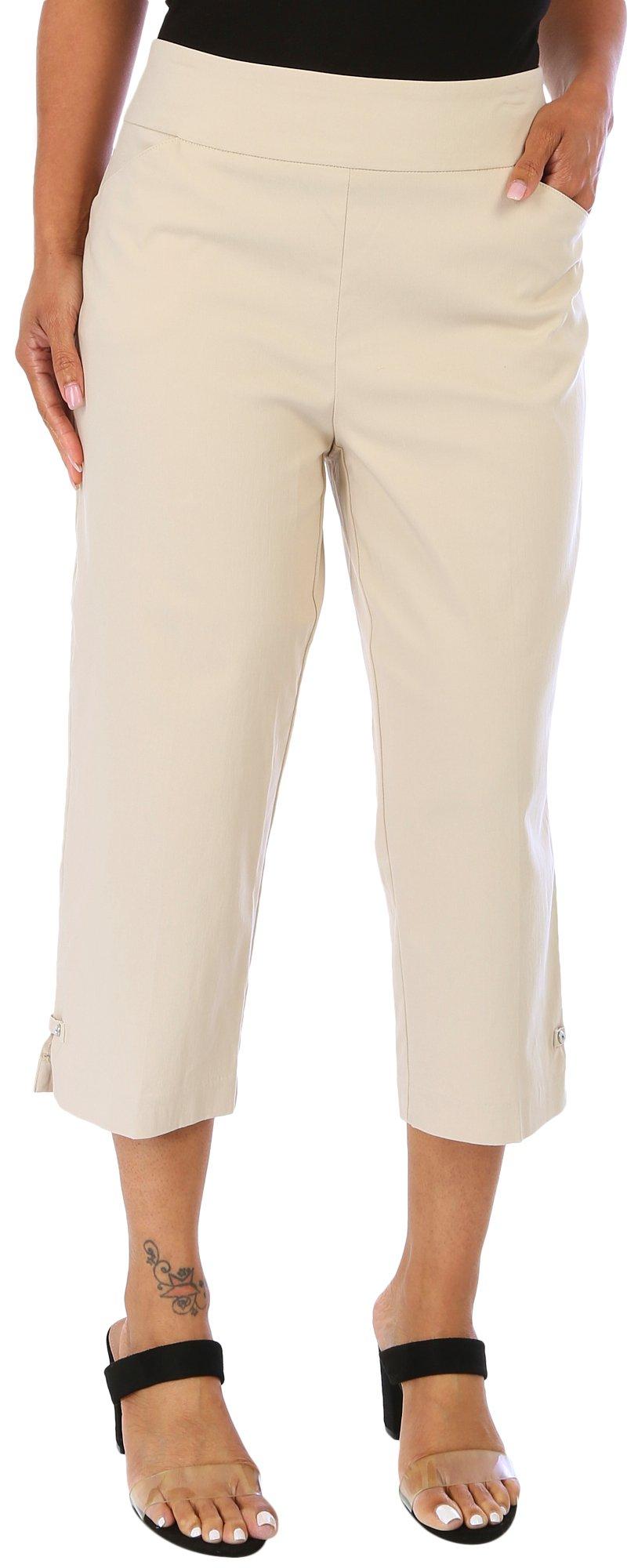 Coral Bay Womens 21 in. Solid French Terry Capris