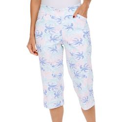 Coral Bay Womens Tropical Print Pull On Capris