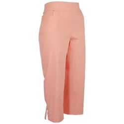 Coral Bay Womens 21 in. Solid Pull On Rivet Capris