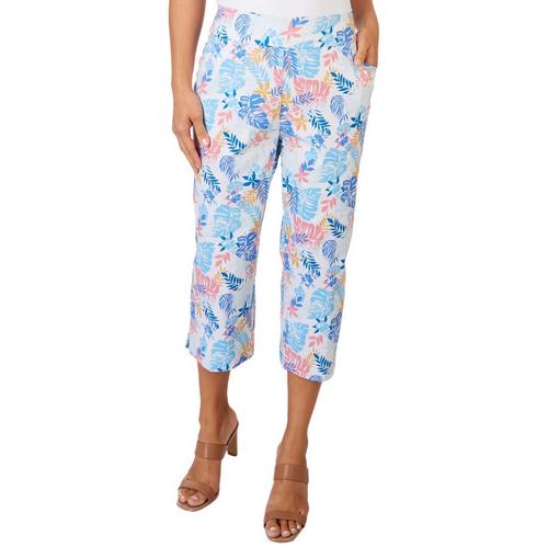 Coral Bay Womens 21 in. Tropical Pocket Capris