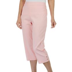 Coral Bay Womens21 in. Solid Embellished Capris