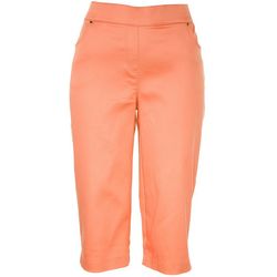 Coral Bay Womens 19 in. Classic Mid Rise Pull On Capri