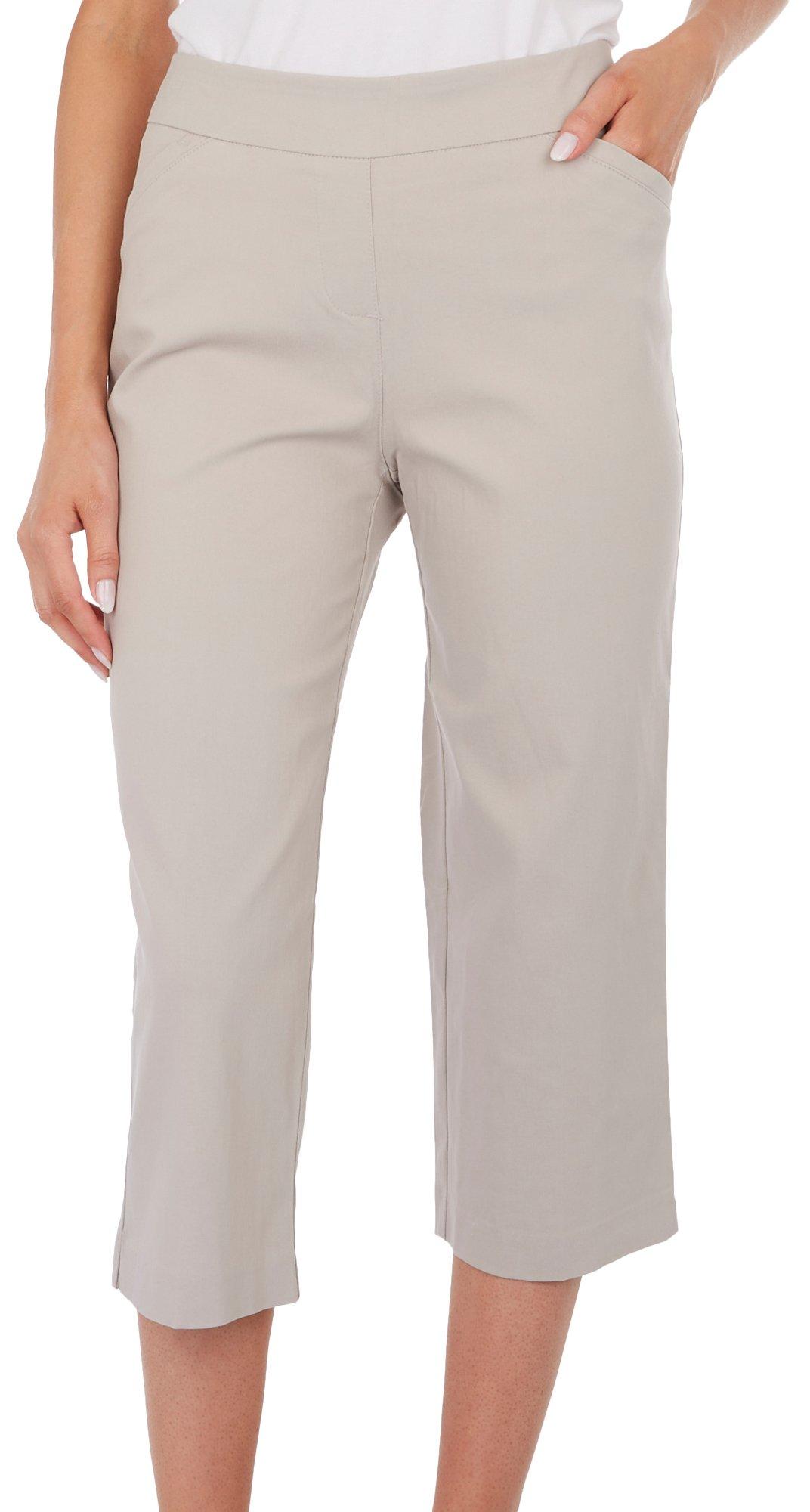 Real Size Women's Pull On Grommet Stretch Capri Pants, 17