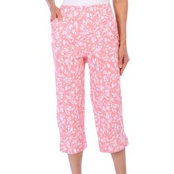 Coral Bay Womens 21 in. Floral Print Pull On Capris