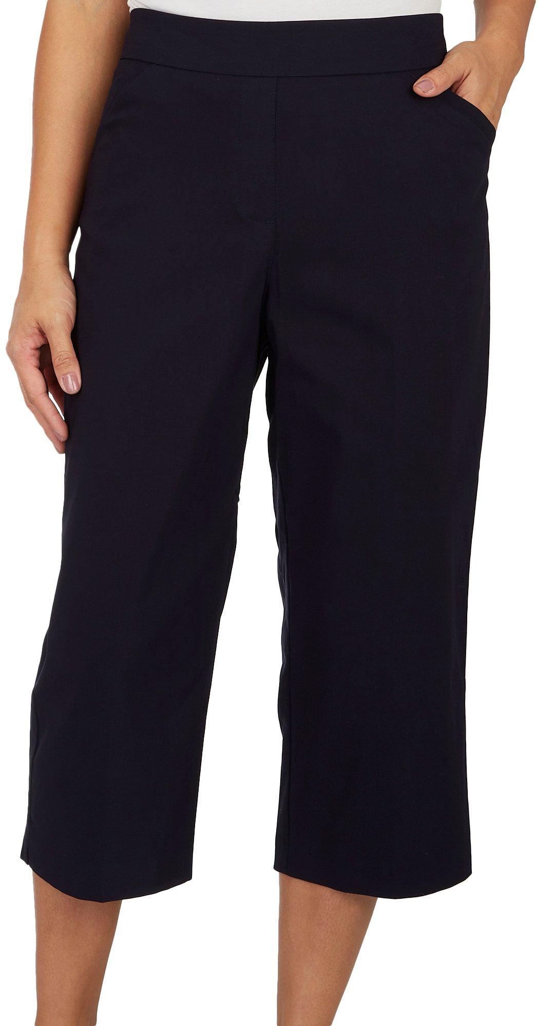 Denim & Co. Active French Terry Capri Wide Leg w/ Side Slit 