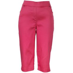 Coral Bay Womens Solid Pull On Capris