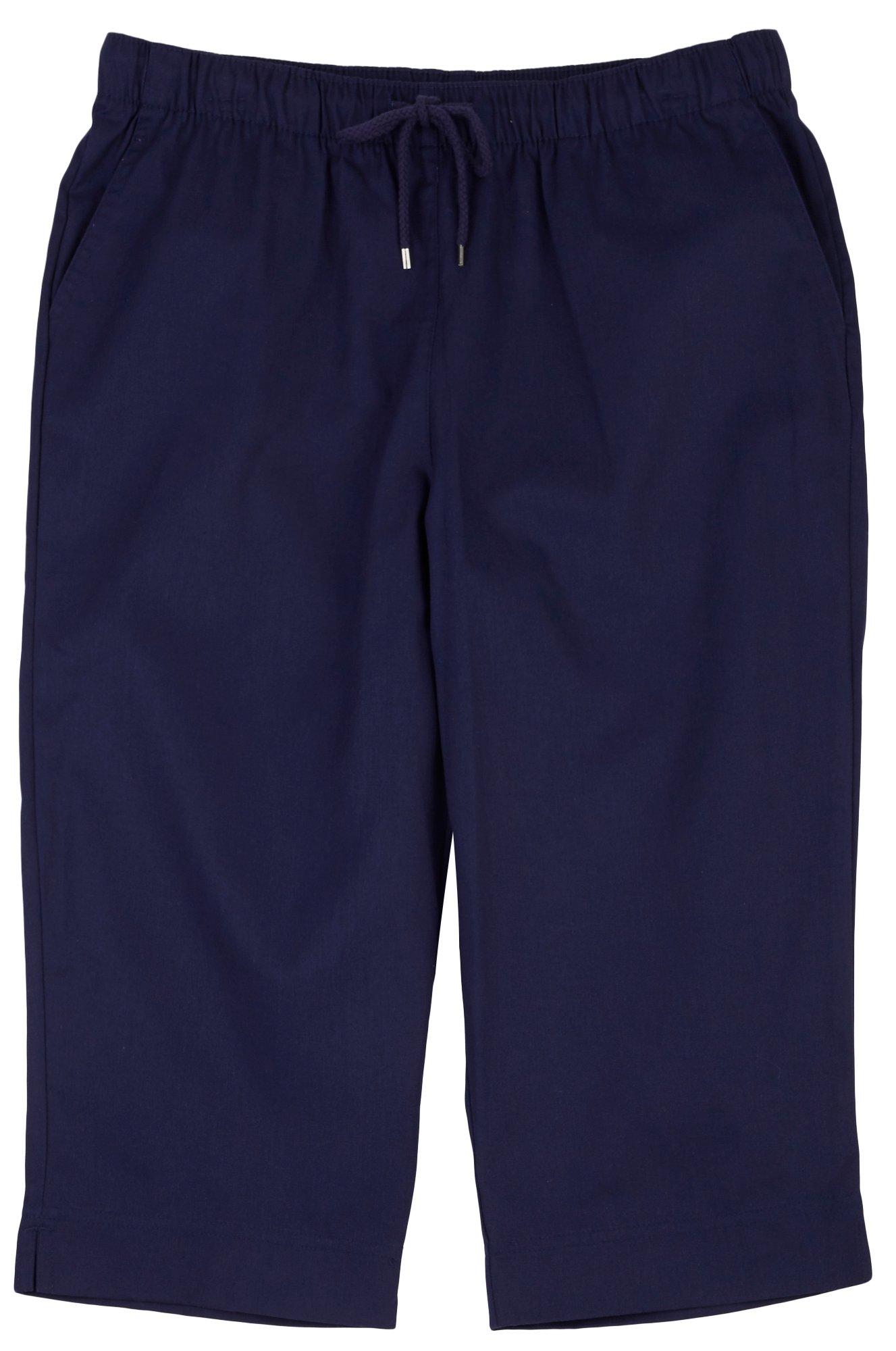 Women's Lee 14 14P Petite Large Blue Shorts Capri Skimmer Pull On