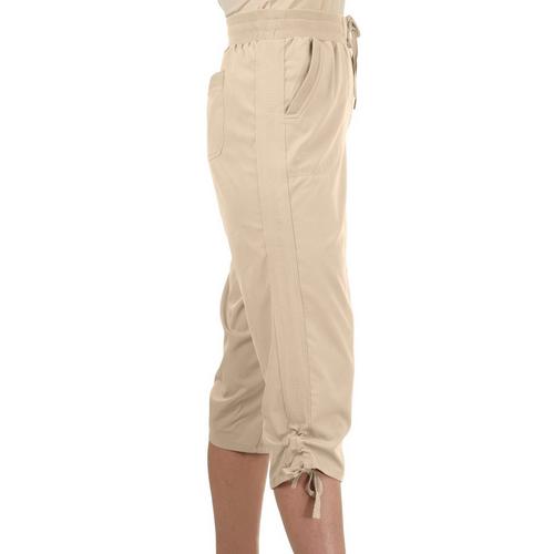 ATTYRE Womens Ruched Pull-On Capri Pants