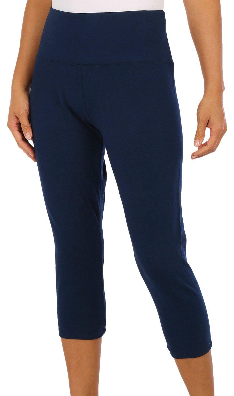 Womens Bottom Capri Leggings Stretch Comfy Dailywear Capris Pants Slim  Fitted Solid Workout Yoga Legging for Women (Medium, Light Blue)