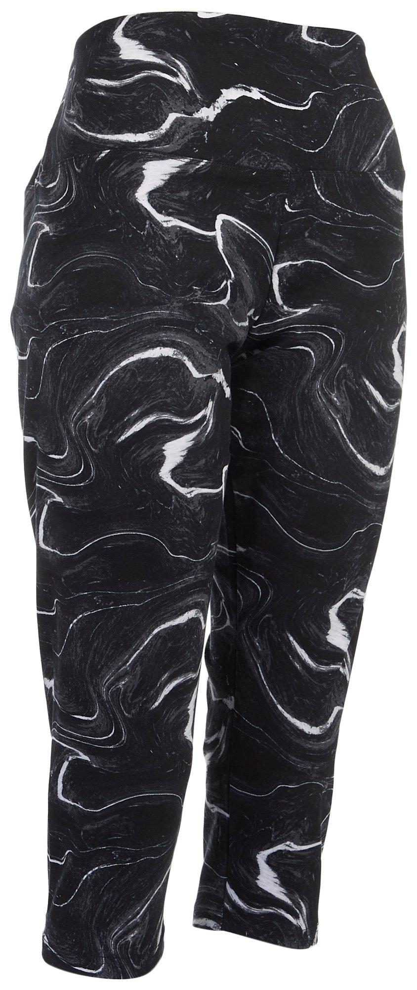 Khakis & Co Womens 21 in. Suave Marble Capri Leggings