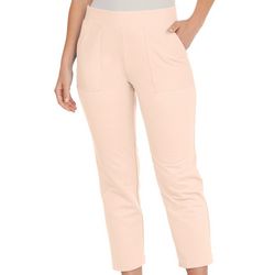 Onque Casual Womens Solid Terry Ankle Pants