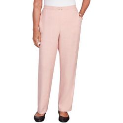 Alfred Dunner Womens Solid Buckled Short Length Pant