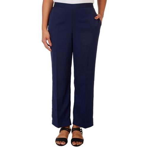 Alfred Dunner Womens Proportioned Short Solid Studio Pant