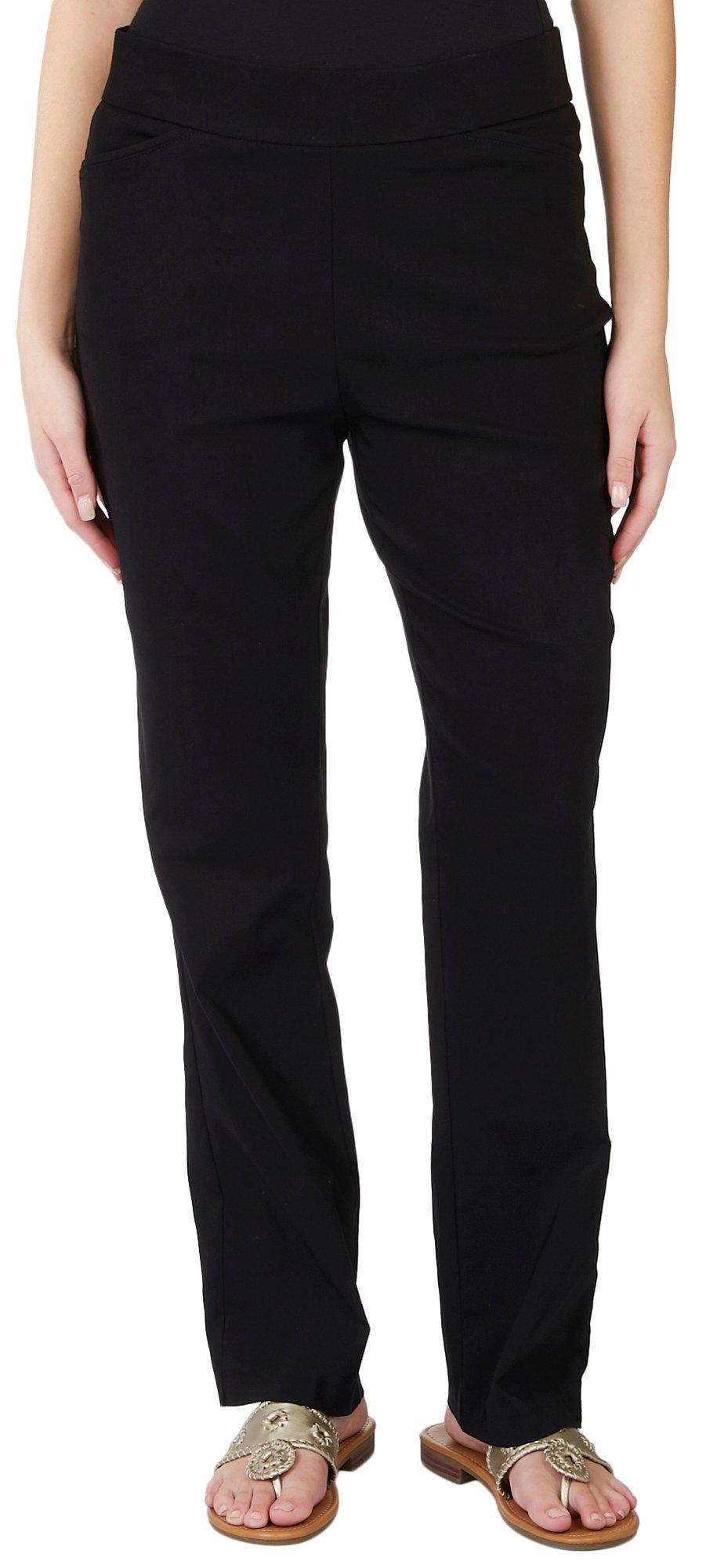 Coral Bay Womens Favorite Fit Slimming Solid Pocket Pants