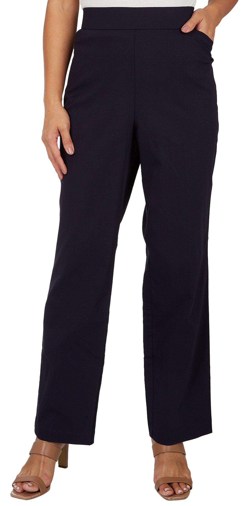 Coral Bay Womens Favorite Fit Slimming Solid Pocket Pants