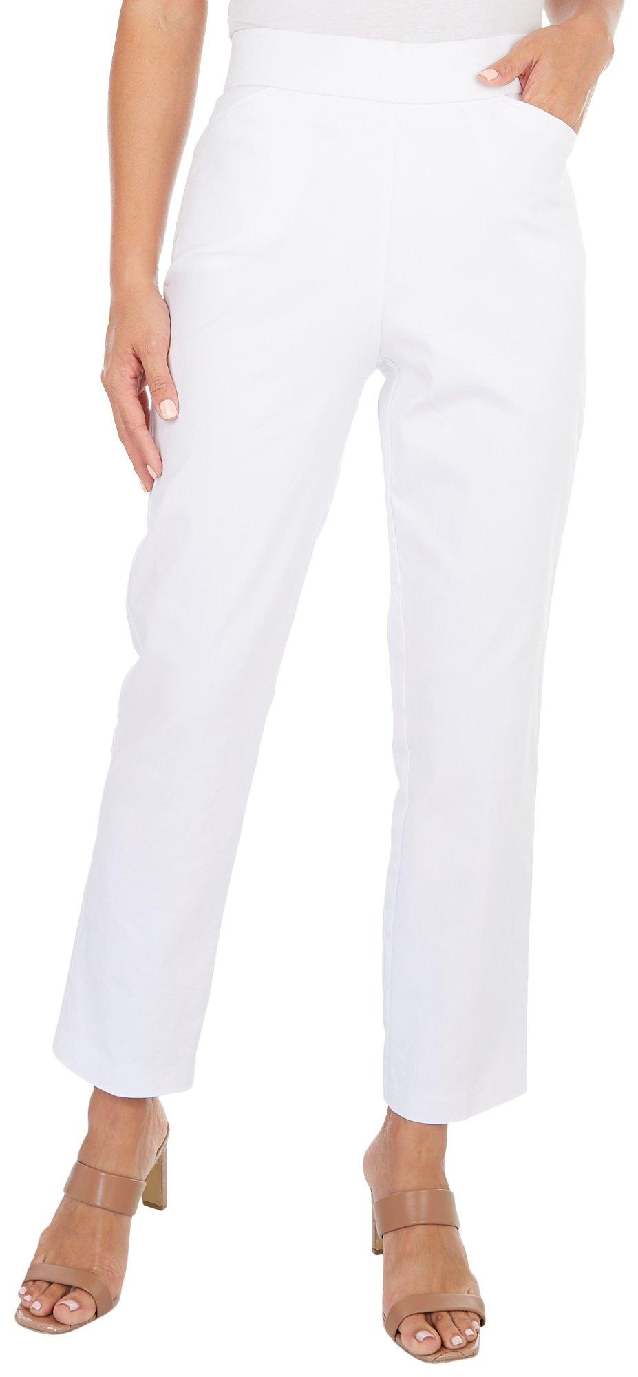 Coral Bay Womens 29in. Solid Pull On Pants