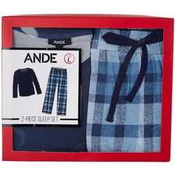 Ande Mens 2-Pc. Plaid Pajama Set