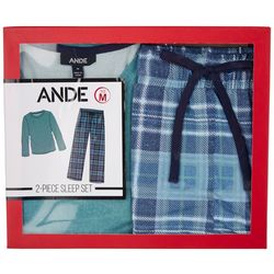 Ande Mens 2-Pc. Plaid  Pajama Set