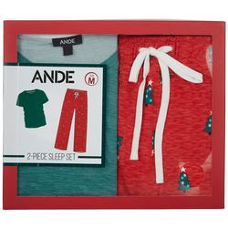 Ande Mens 2-Pc. Holiday Christmas Tree Pajama Set