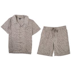 Ande Mens 2-Pc. Print Short Sleeve & Shorts Sleep Set