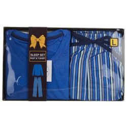 Ande Mens 2-Pc. Verticle Stripes Flannel Pajama Set