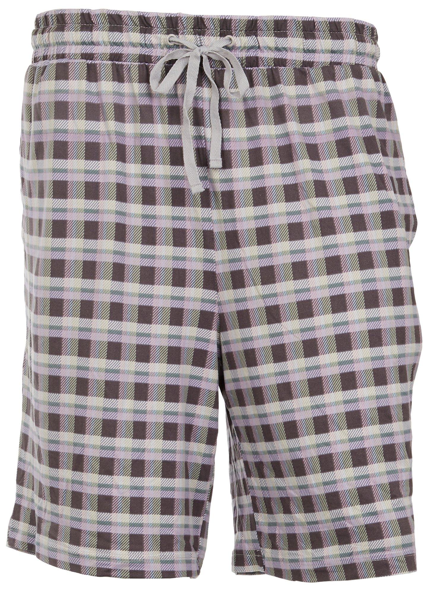 Ande Mens Plaid Mosaic Tile Drawstring Pajama Sleep Shorts