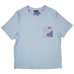 Mens Stripe Print Short Sleeve Sleep T-Shirt