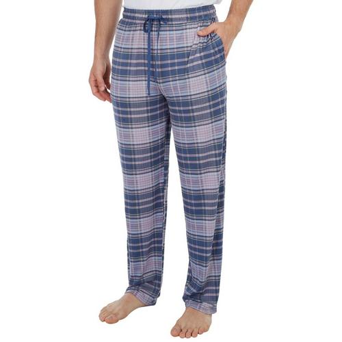 Ande Mens Plaid Print Elastic Waist Pajama Pants