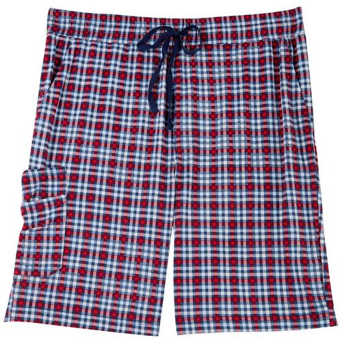 Ande Mens Lush Luxe Cargo Plaid Pajama Shorts