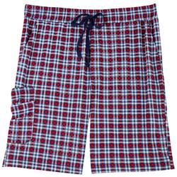 Mens Lush Luxe Cargo Plaid Pajama Shorts