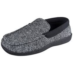 Hanes Mens Marled Jersey Contrast Trim Slippers