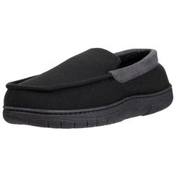 Mens Textured Jersey Contrast Trim Slippers