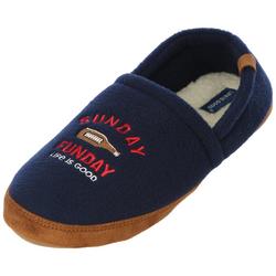 Mens Solid Sunday Funday Fleece Slippers