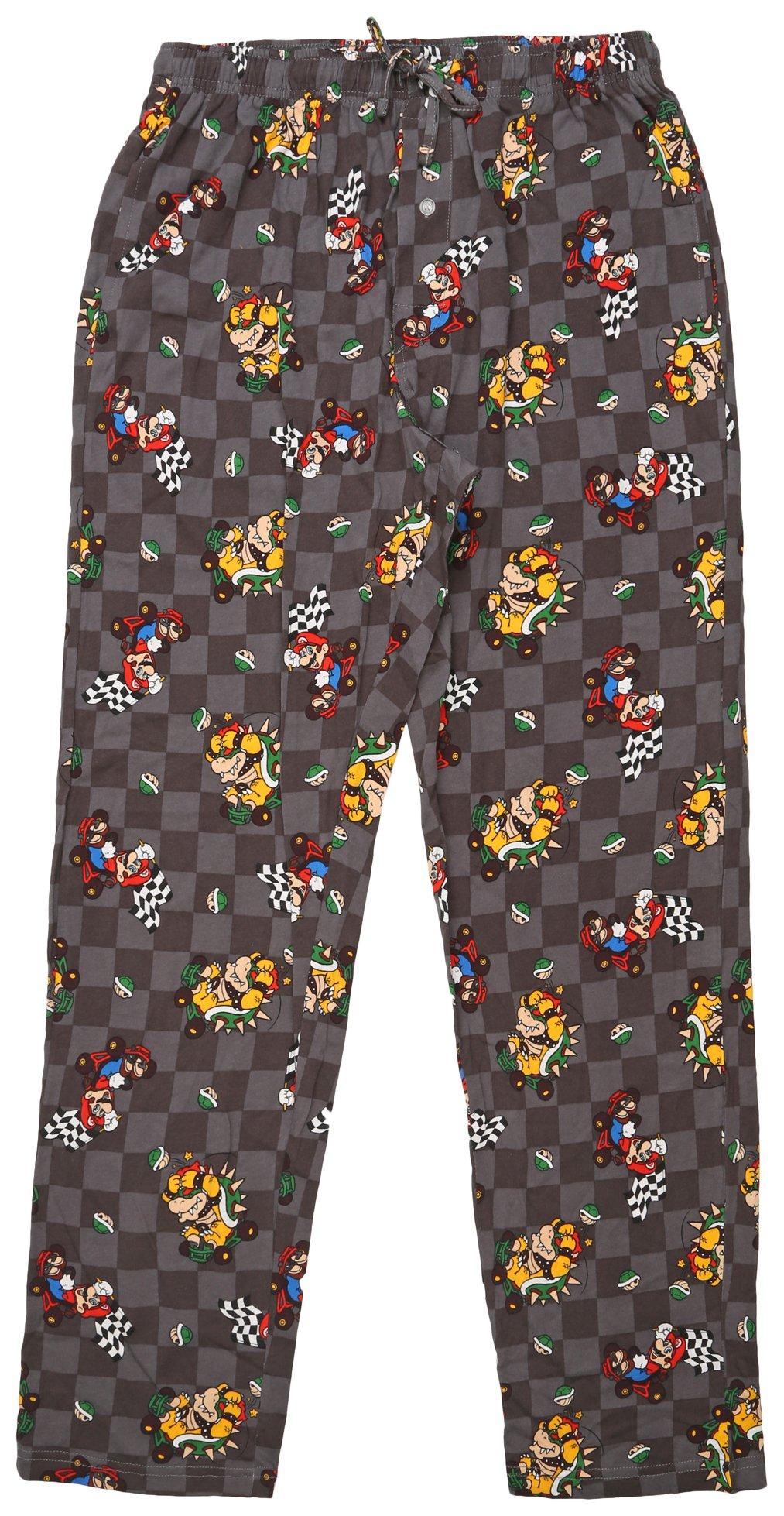 Mario Kart Mens Print Pajama Sleep Pants