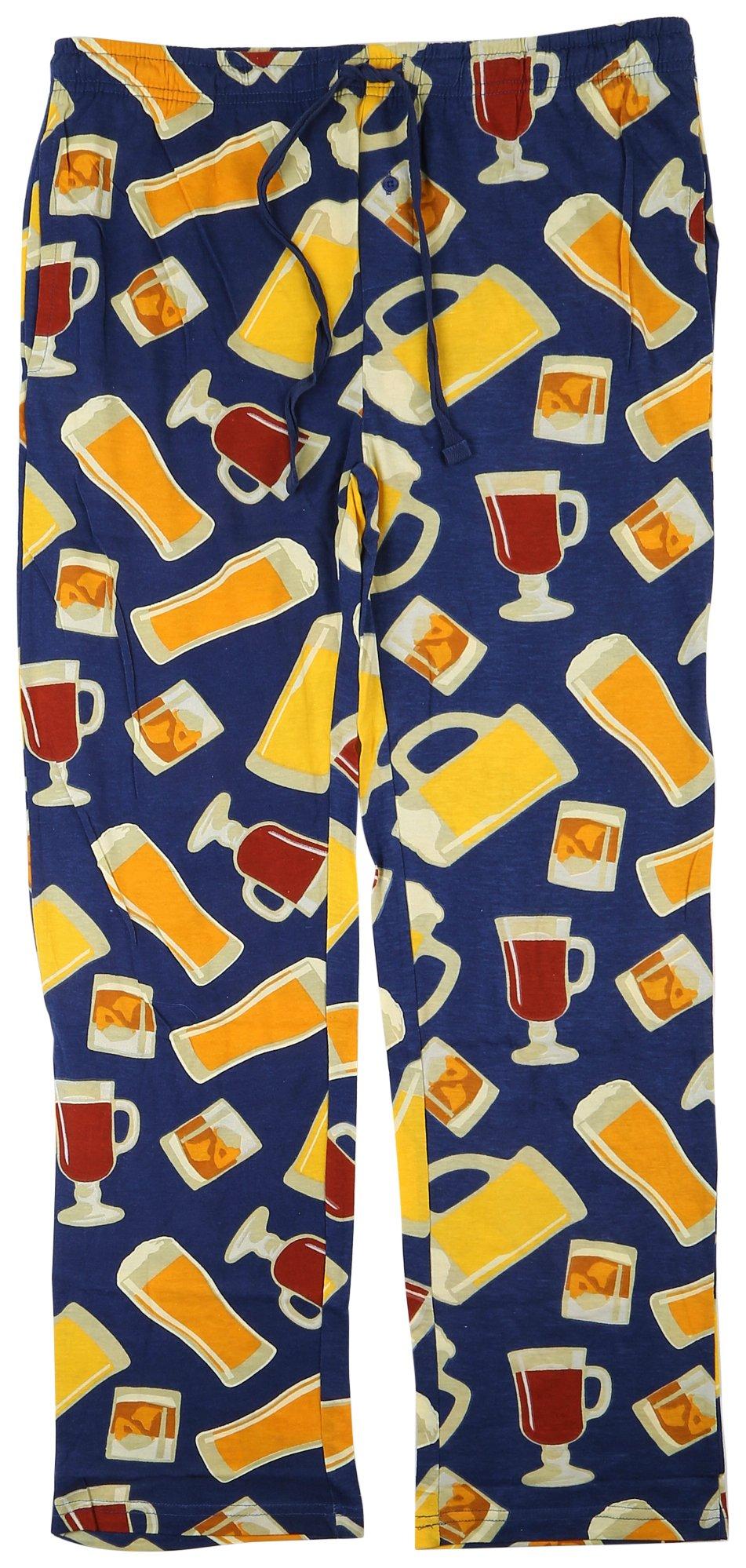Ripple Junction Mens Beer Print Knit Sleep Pants