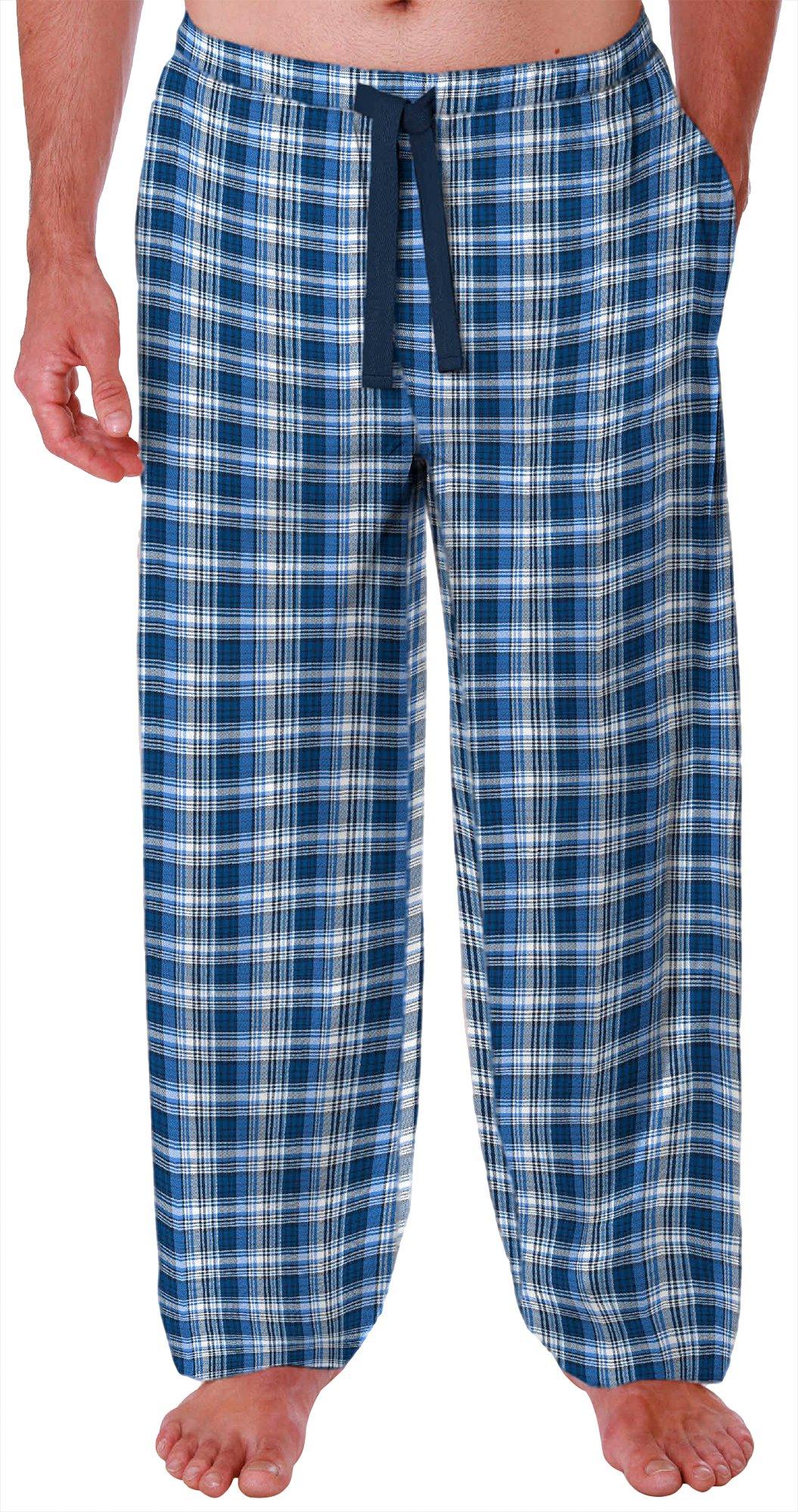 IZOD Mens Plaid Lightweight Pajama Pants Blue