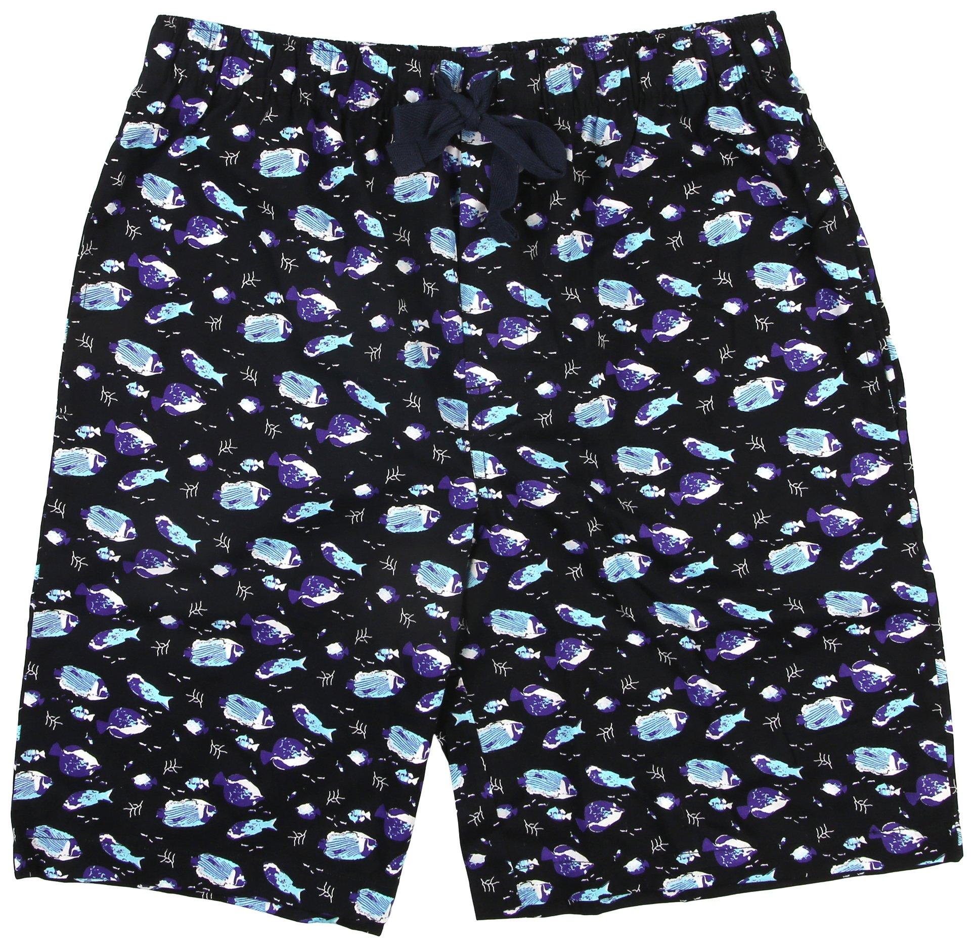 IZOD Mens Fish Print Woven Pocket Sleep Short