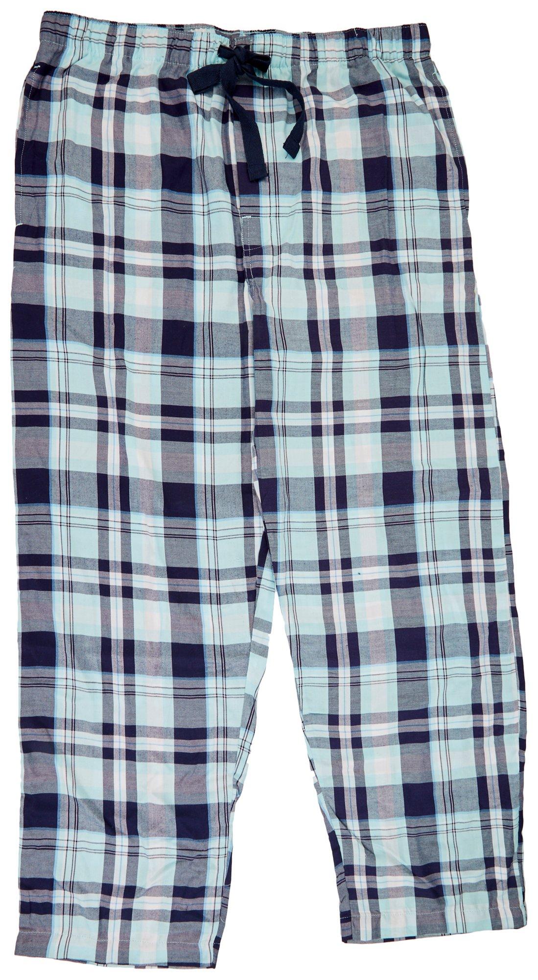 IZOD Mens Plaid Poly Blend Sleep Bottoms