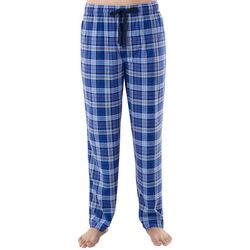 IZOD Mens Plaid Print Flannel Elastic Waist Sleep Pants