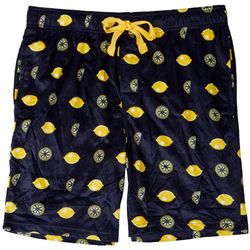 IZOD Mens Lite Fleece Lemon Print Sleep Shorts
