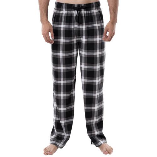 IZOD Mens Flannel Elastic Waist Sleep Bottom Pants