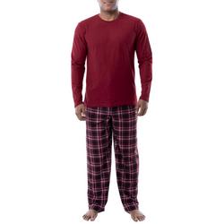 Mens Christmas Striped Plaid Long Sleeve Pajama Set