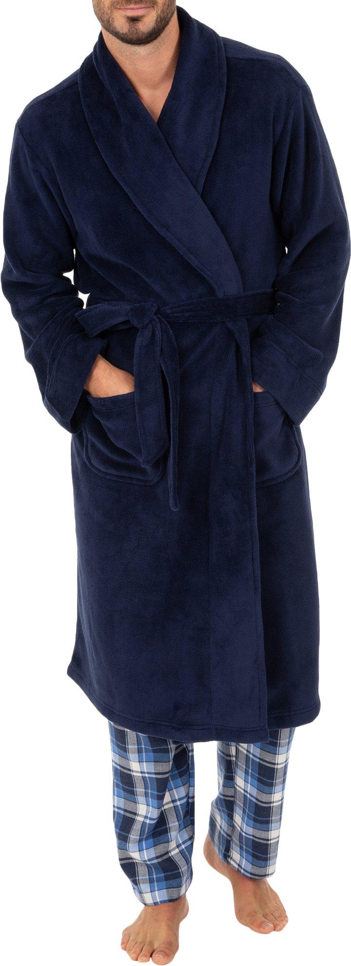 IZOD Mens Solid Drop Needle Comfort Pocket Robe