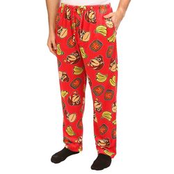Mens 30 In. Donkey Kong Print Pajama Pants