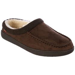 Mens Faux Suede Blanket Stitch Slippers