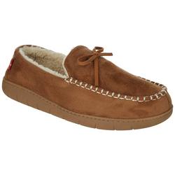 Mens Faux Suede Sheepskin Stitched Slippers