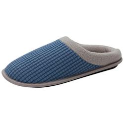 Mens Solid Waffle Knit Scuff Slippers